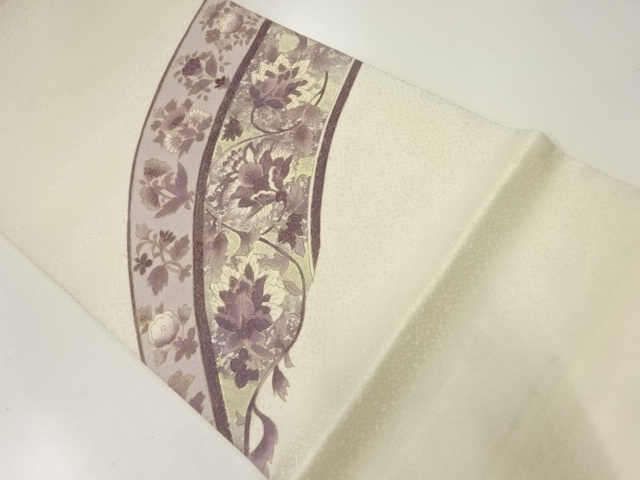 JAPANESE KIMONO / ANTIQUE FUKURO OBI / SILK / WOVEN CHINESE FLOWERS